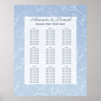 Blue Magnolia Seating Poster