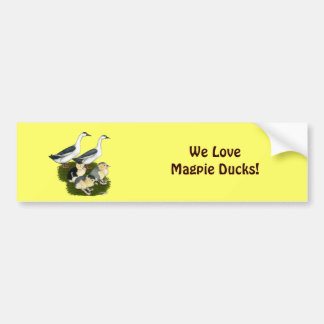Blue Magpie Duck Family Bumper Sticker