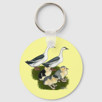 Blue Magpie Duck Family Key Ring