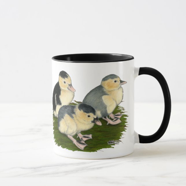 Blue Magpie Ducklings Mug (Right)