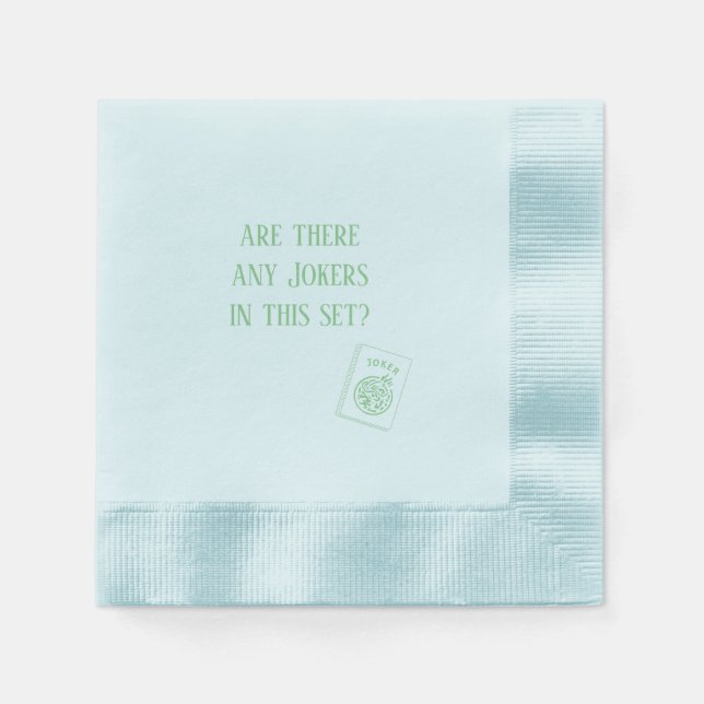 Blue Mah Jongg Napkins, Jokers, Mah Jong Napkin (Front)