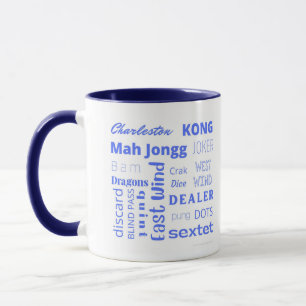 Blue mahj 2 tone mug