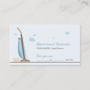 Blue Maid Appointment Reminder Business Card