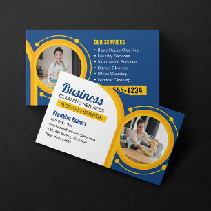 Blue Maid House Cleaning Services Janitorial Clean Business Card