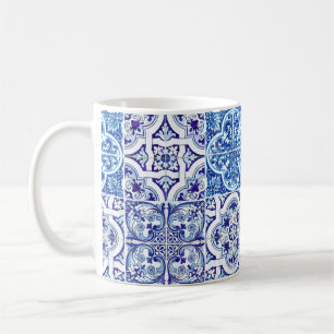 Blue Maiolica Tile Mug Italian Ceramic Inspired