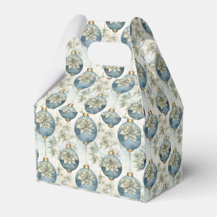 Blue Majesty Elegant Blue Gold Christmas Splendour Favour Box