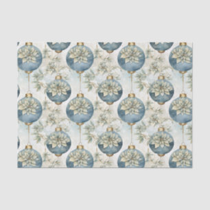 Blue Majesty Elegant Blue Gold Christmas Splendour Tissue Paper