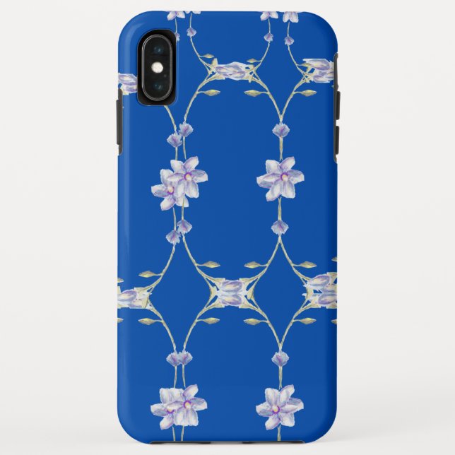 Blue majesty elegant floral phone Case (Back)