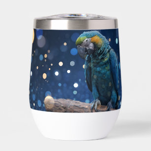 Blue Majesty: The Blue Macaw On Dreamy Blue Bokeh,