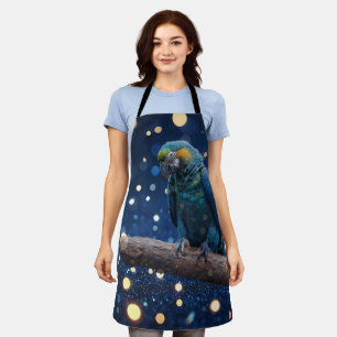 Blue Majesty: The Blue Macaw On Dreamy Blue Bokeh, Apron