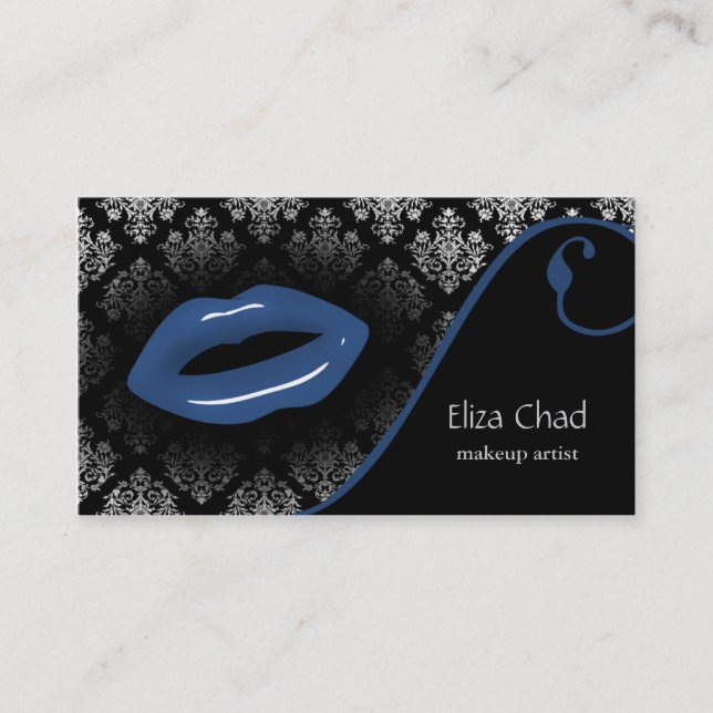blue Makeup artist Business Cards (Front)