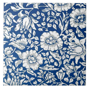 Blue Mallow, vintage pattern, Tile