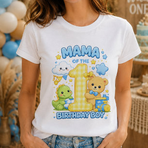 Blue Mama of the Birthday Boy Womens T-Shirt