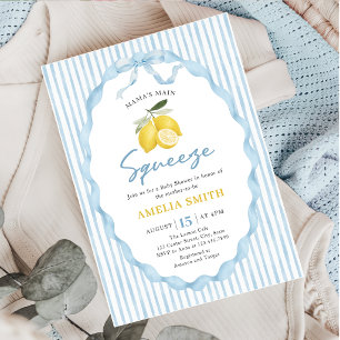 Blue Mama's main Squeeze Lemon Baby Shower Invitation