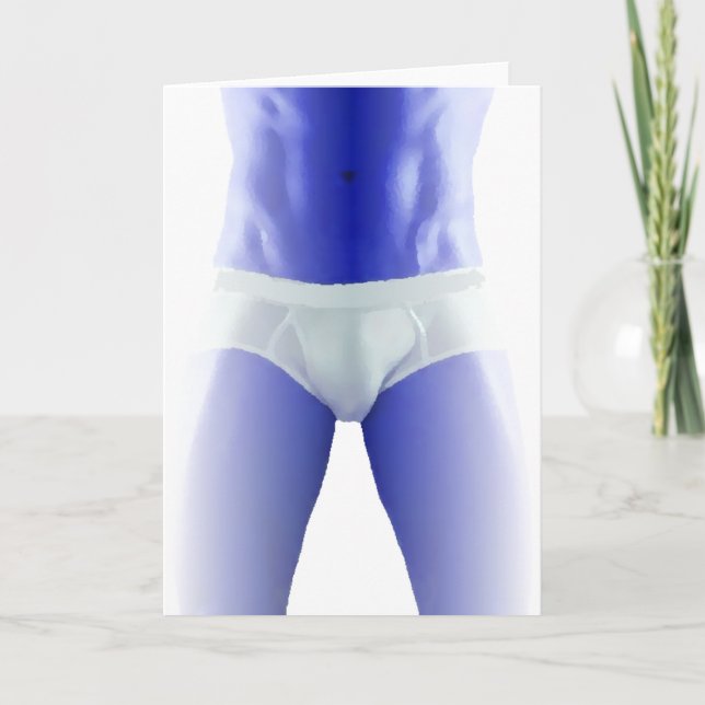 Blue Man in Underwear Card (Front)