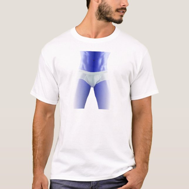 Blue Man in Underwear T-Shirt (Front)