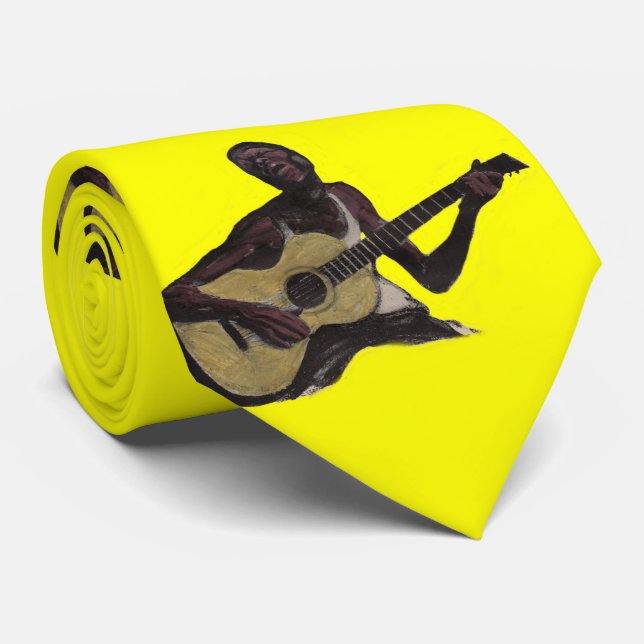 blue man singing the blues tie (Rolled)