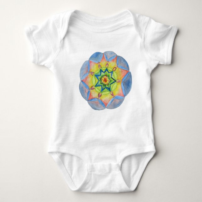 Blue Mandala Baby Bodysuit (Front)