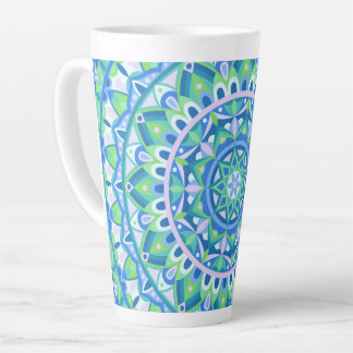 Blue Mandala Boho Spiritual Geometric Pattern Cosy Latte Mug