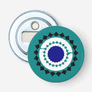 Blue Mandala Bottle Opener Magnet
