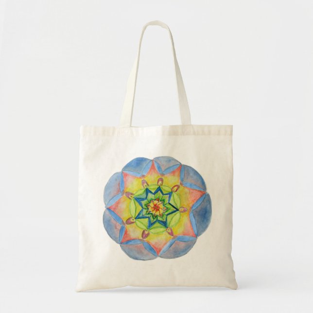Blue Mandala Budget Tote Bag (Front)