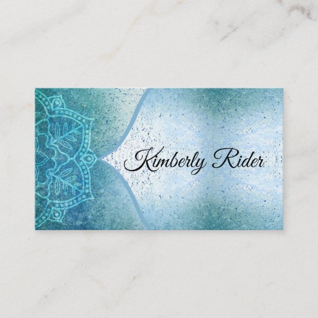 Blue Mandala Business Card (Front)