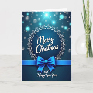 Blue Mandala Christmas Card