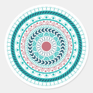 Blue Mandala Classic Round Sticker