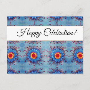 Blue Mandala Custom Celebration Postcard