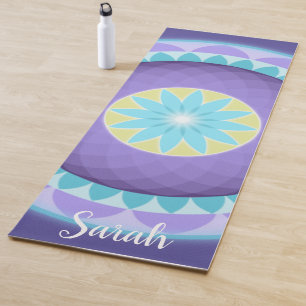 Blue Mandala Custom Name Yoga Mat