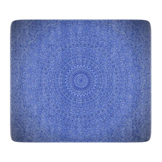 Blue Mandala Cutting Board (Front)