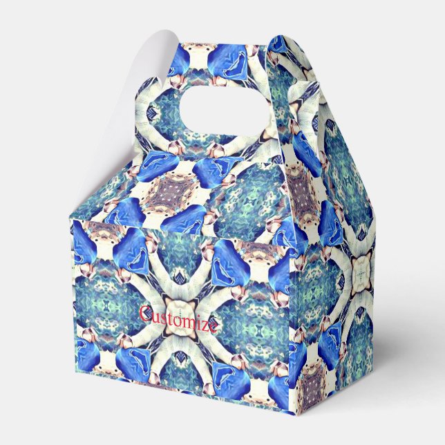 Blue mandala heart Thunder_Cove Favour Box (Front Side)
