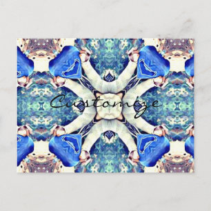 Blue mandala heart Thunder_Cove Postcard