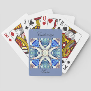 Blue mandala hearts pattern Thunder_Cove Playing Cards