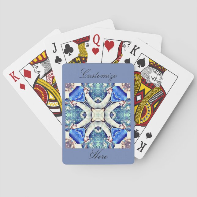 Blue mandala hearts pattern Thunder_Cove Playing Cards (Back)