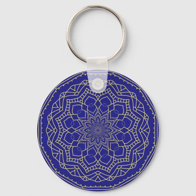 Blue Mandala Key Ring (Front)