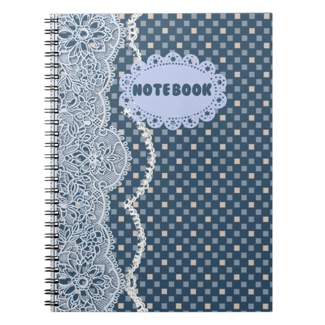 Blue Mandala Lace Notebook (Front)