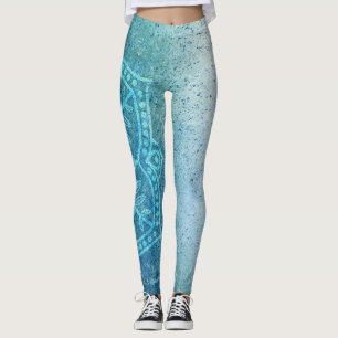 Blue mandala leggings