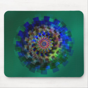 Blue mandala mouse pad