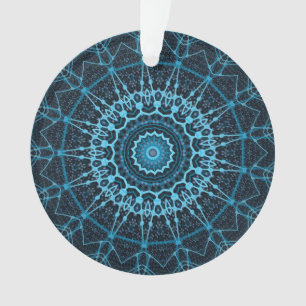 Blue Mandala Net Retro Hippie Trippy Boho Chic Ornament
