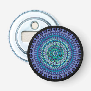 Blue Mandala Party Favor Magnetic Bottle Opener