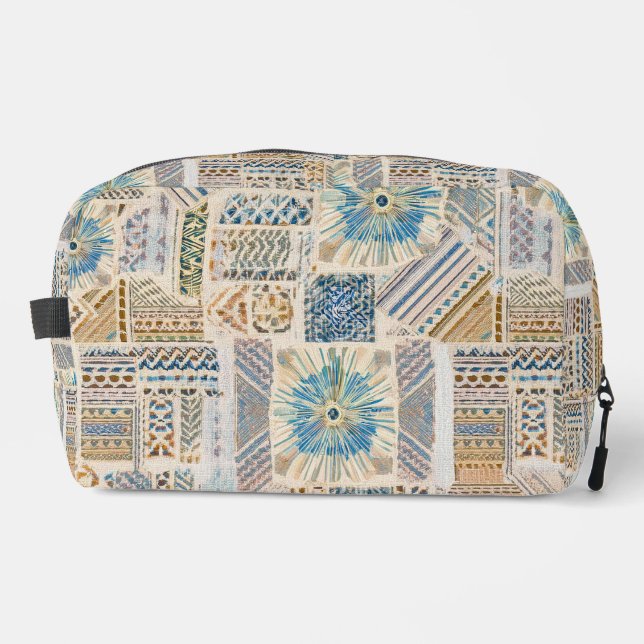Blue Mandala Patchwork Toiletry Bag (Front)