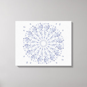 Blue mandala pattern canvas print