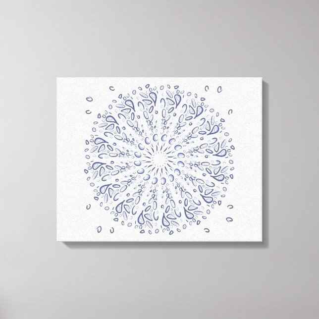 Blue mandala pattern canvas print (Front)