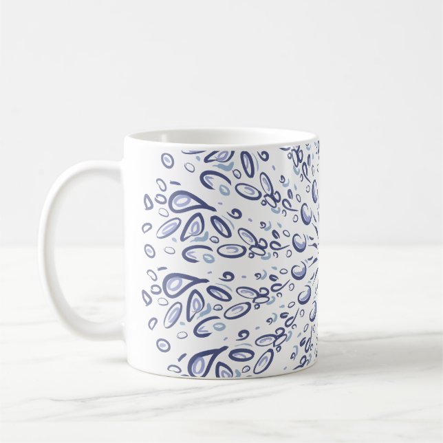 Blue mandala pattern coffee mug (Left)