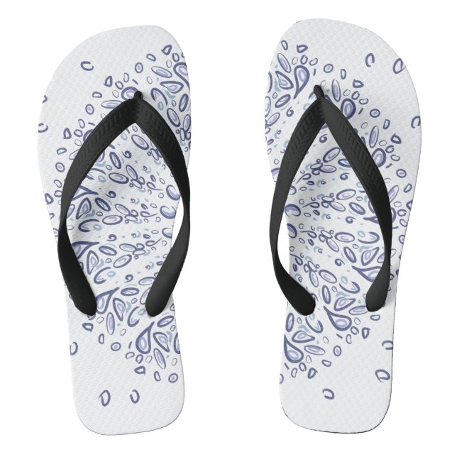 Blue mandala pattern jandals (Footbed)