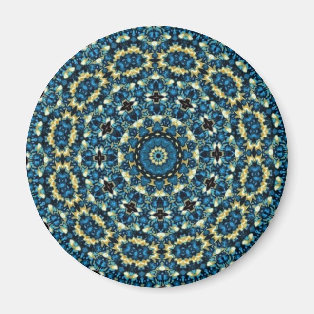 Blue Mandala Pattern Magnet (Front)