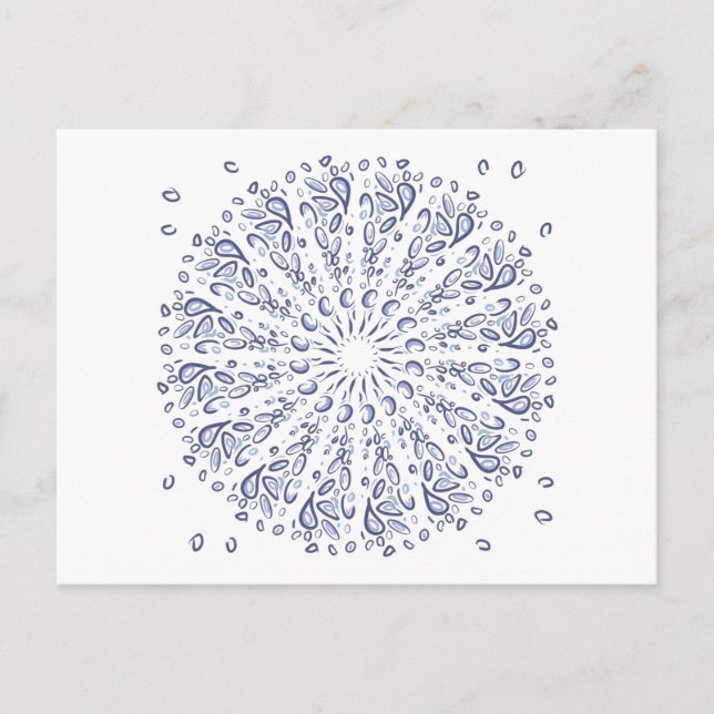 Blue mandala pattern postcard (Front)