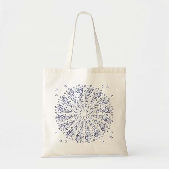 Blue mandala pattern tote bag (Front)