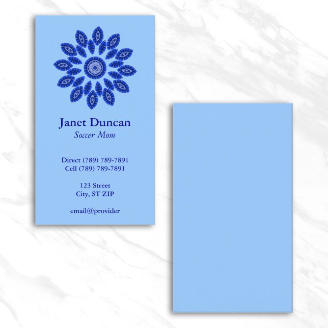 Blue Mandala Profile Calling Card (Blue Mandala Profile Calling Card)